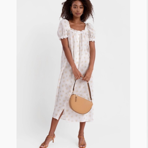 Sleeper | Dresses | Sleeper Brigitte Linen Maxi Dress In Daisies Nwt |  Poshmark